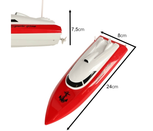 RC laiva 4CH mini CP802 sarkana