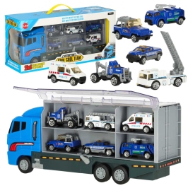 Transportera kravas automašīna TIR palaidējs + metāla automašīnas policija