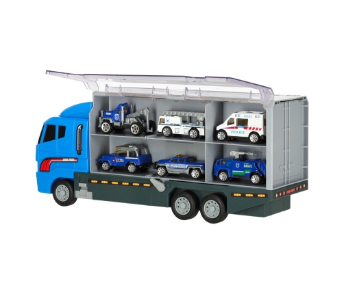 Transportera kravas automašīna TIR palaidējs + metāla automašīnas policija