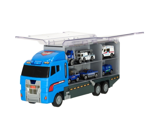 Transportera kravas automašīna TIR palaidējs + metāla automašīnas policija