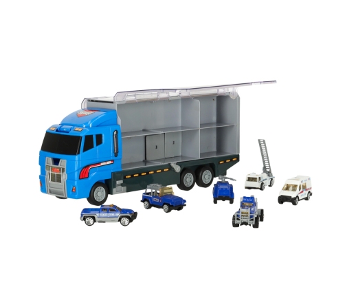 Transportera kravas automašīna TIR palaidējs + metāla automašīnas policija