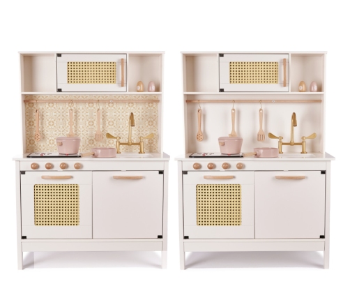 Bērnu retro MDF koka virtuve ar BOHO aksesuāriem