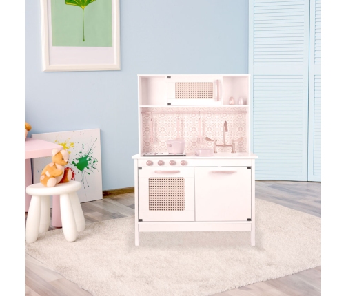 Bērnu retro MDF koka virtuve ar BOHO aksesuāriem