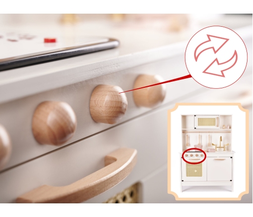 Bērnu retro MDF koka virtuve ar BOHO aksesuāriem