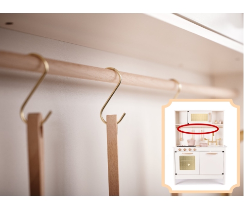 Bērnu retro MDF koka virtuve ar BOHO aksesuāriem