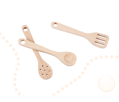 Bērnu retro MDF koka virtuve ar BOHO aksesuāriem