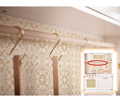 Bērnu retro MDF koka virtuve ar BOHO aksesuāriem