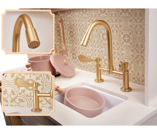 Bērnu retro MDF koka virtuve ar BOHO aksesuāriem