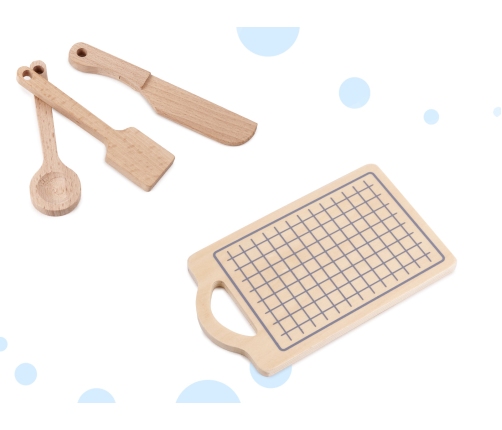 Bērnu koka virtuve MDF MODERN CLASSIC+ piederumi