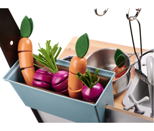 Bērnu koka virtuve MDF ar piederumiem LOFT XXL 96cm