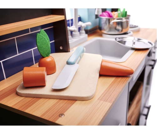 Bērnu koka virtuve MDF ar piederumiem LOFT XXL 96cm