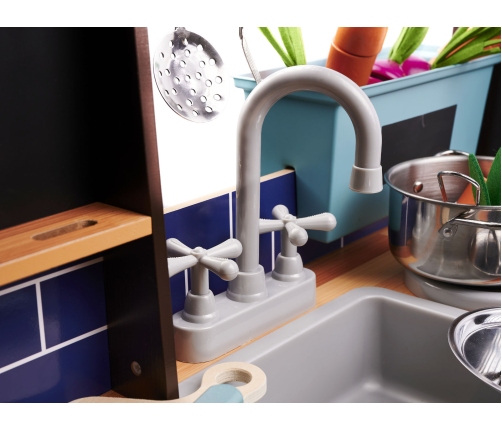 Bērnu koka virtuve MDF ar piederumiem LOFT XXL 96cm