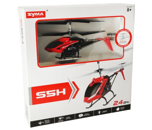 SYMA S5H 2.4GHz RTF RC helikopters sarkans