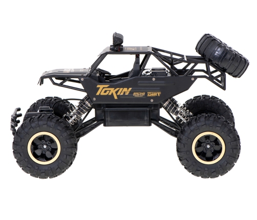RC auto Rock Crawler 1:12 4WD METAL melns