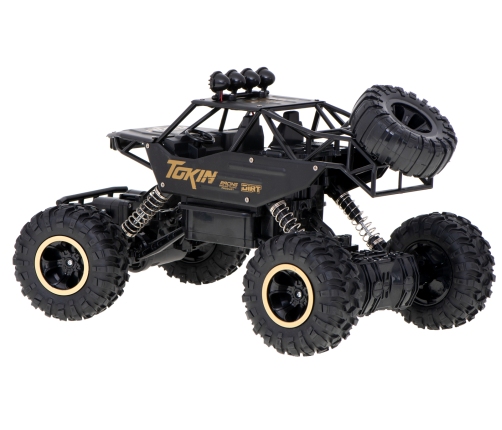 RC auto Rock Crawler 1:12 4WD METAL melns