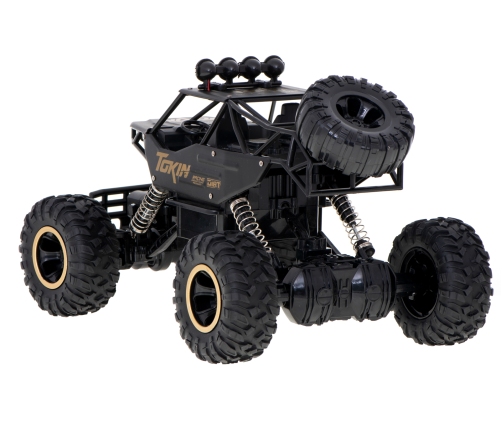 RC auto Rock Crawler 1:12 4WD METAL melns