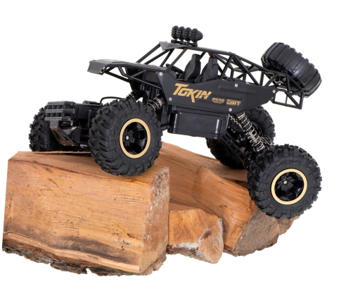 RC auto Rock Crawler 1:12 4WD METAL melns