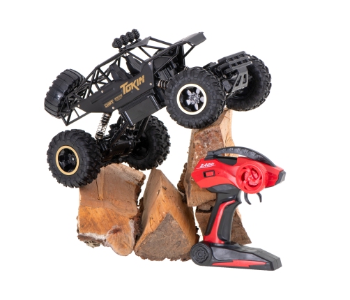 RC auto Rock Crawler 1:12 4WD METAL melns