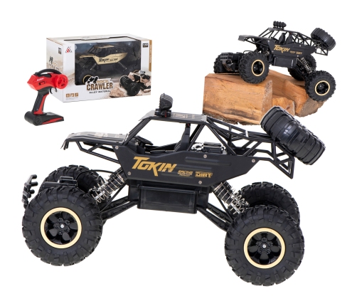 RC auto Rock Crawler 1:12 4WD METAL melns