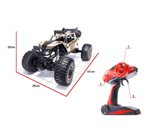 RC auto Rock Crawler 2.4GHz 1:8 51cm zelts