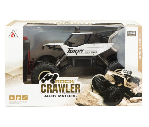 RC auto Rock Crawler 1:12 4WD METAL sudraba krāsā