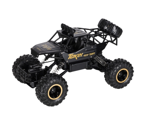 RC auto Rock Crawler 1:12 4WD METAL melns