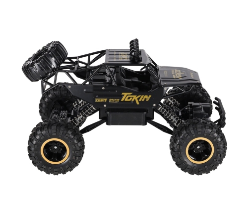 RC auto Rock Crawler 1:12 4WD METAL melns