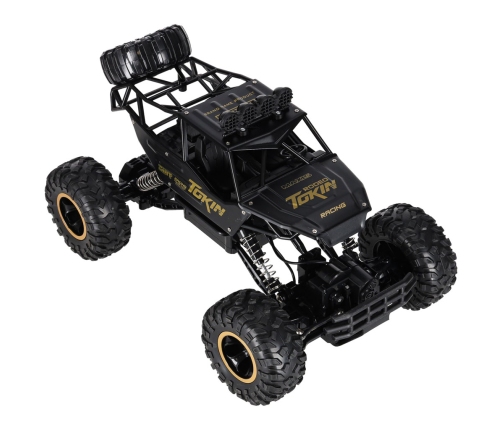 RC auto Rock Crawler 1:12 4WD METAL melns