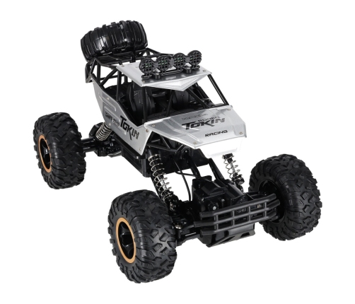 RC auto Rock Crawler 1:12 4WD METAL sudraba krāsā