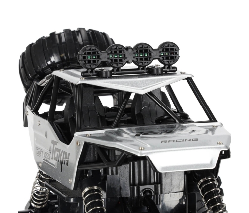 RC auto Rock Crawler 1:12 4WD METAL sudraba krāsā