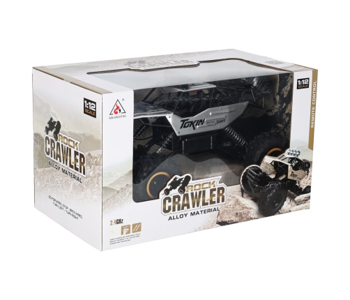 RC auto Rock Crawler 1:12 4WD METAL sudraba krāsā