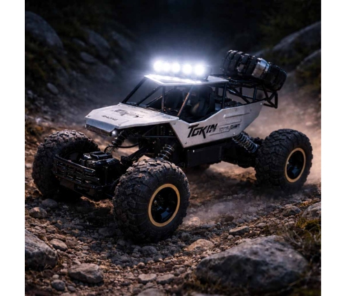 RC auto Rock Crawler 1:12 4WD METAL sudraba krāsā