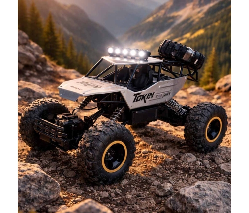 RC auto Rock Crawler 1:12 4WD METAL sudraba krāsā