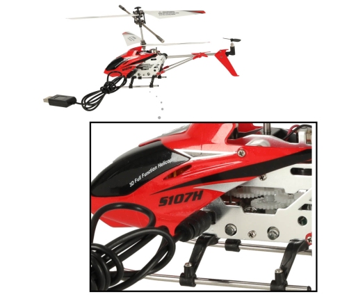 SYMA S107H RC helikopters 2.4GHz RTF sarkans