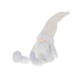 Ziemassvētku rūķis ar bārdu balts 47cm Ziemassvētku rūķis ar bārdu balts 47cm