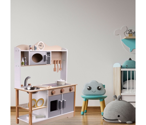 LULILO Bērnu koka virtuve MDF KUKETO + piederumi