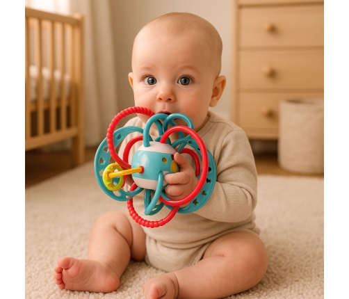 Sensorais grabulītis maziem bērniem tirkīza krāsā