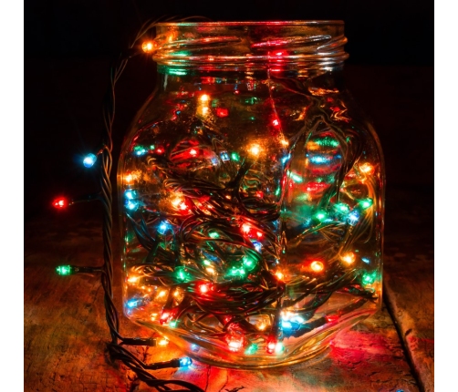 LED gaismas ķēdes 10m 100LED daudzkrāsains apgaismojums