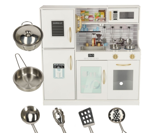 Koka virtuve bērniem ar ledusskapi