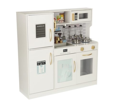 Koka virtuve bērniem ar ledusskapi