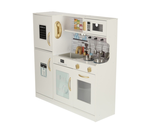 Koka virtuve bērniem ar ledusskapi