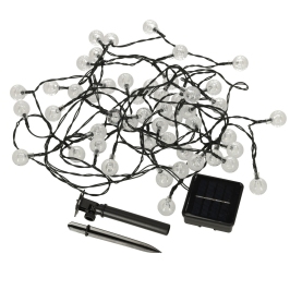 Saules dārza apgaismojums bumbiņas 7m 50LED silti balta