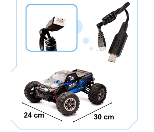 RC auto Q901 bezass 1:16 2.4G 4CH 52km/h zils