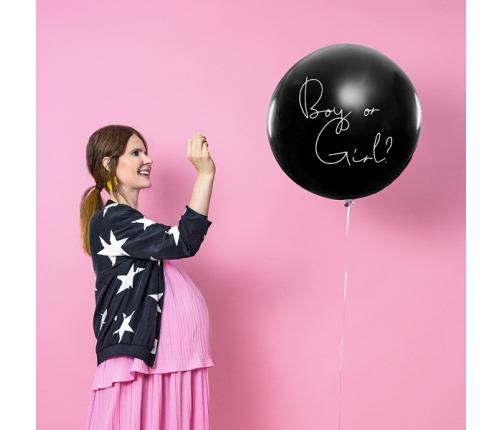 Dzimuma atklāšanas balons Zēns vai meitene zils konfeti 100cm