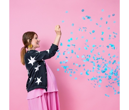 Dzimuma atklāšanas balons Zēns vai meitene zils konfeti 100cm