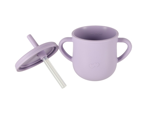 Bērnu silikona trauki krabju komplekts 9 gabaliņi violeti