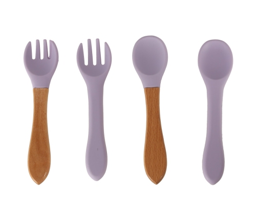 Bērnu silikona trauki krabju komplekts 9 gabaliņi violeti