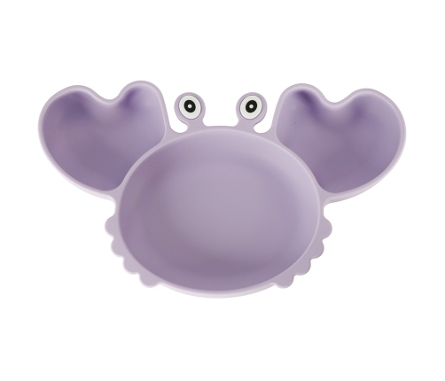 Bērnu silikona trauki krabju komplekts 9 gabaliņi violeti