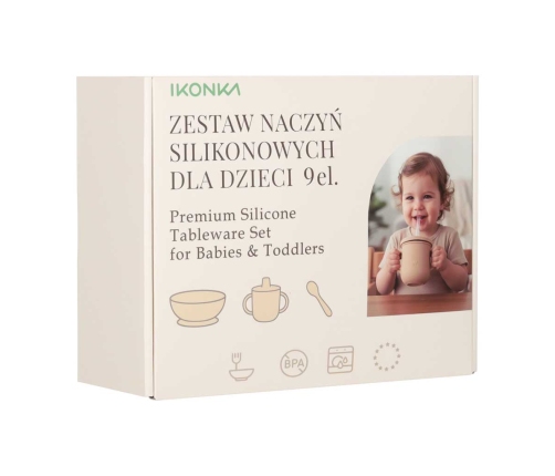 Bērnu silikona trauki krabju komplekts 9 gabaliņi violeti