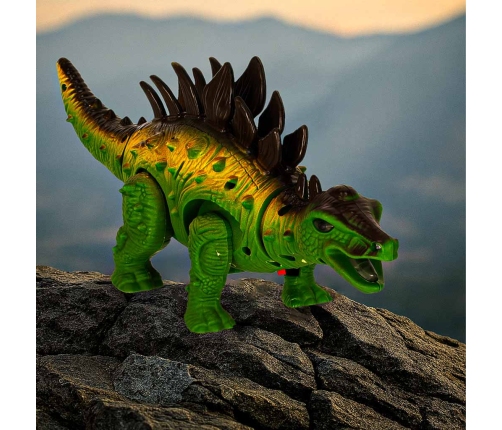 Tālvadības pults vadāms dinozaurs RC Stegosaurus stegozaurs staigā iedegas gaisma rēca